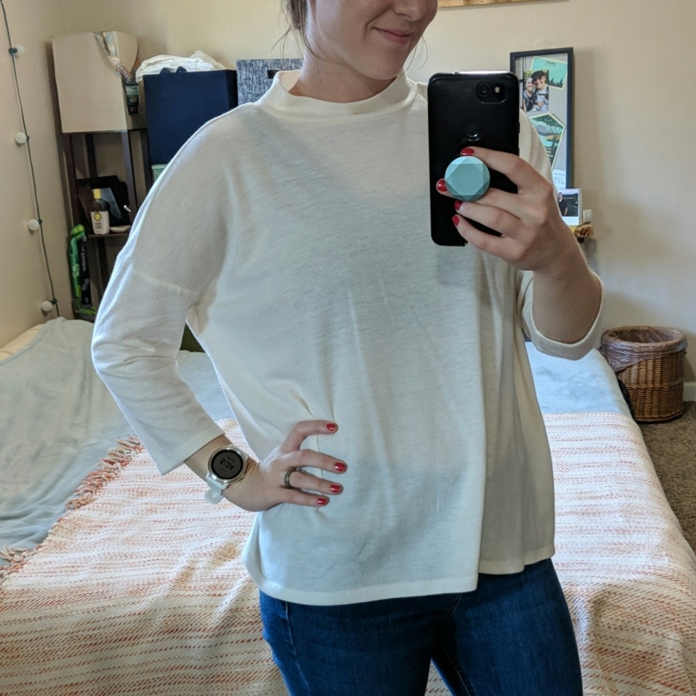 3/$25 LOFT boxy mock neck tee - Picture 3 of 5